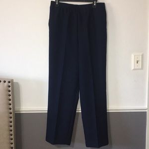 Alfred Dunner Navy Blue Elastic Pants